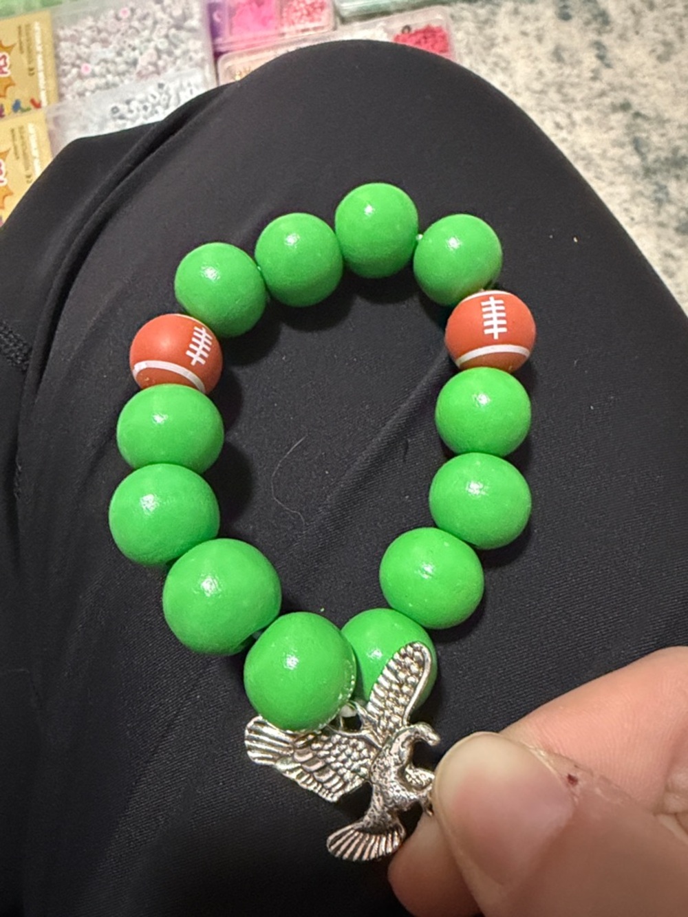 Kelly Green Birds Bracelet